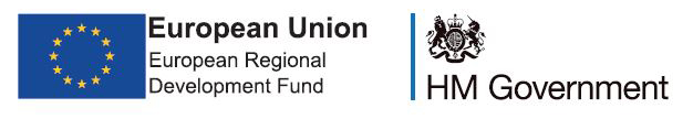 HM Government and European Regional Development Fund logos