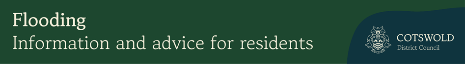 Text on a green backgroun reading Flooding: information and advice for residents